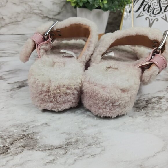 UGG FUZZ YEAH SANDAL SLIPPER ADJUSTABLE WOMEN'S SIZE 8 PINK - Picture 4 of 7